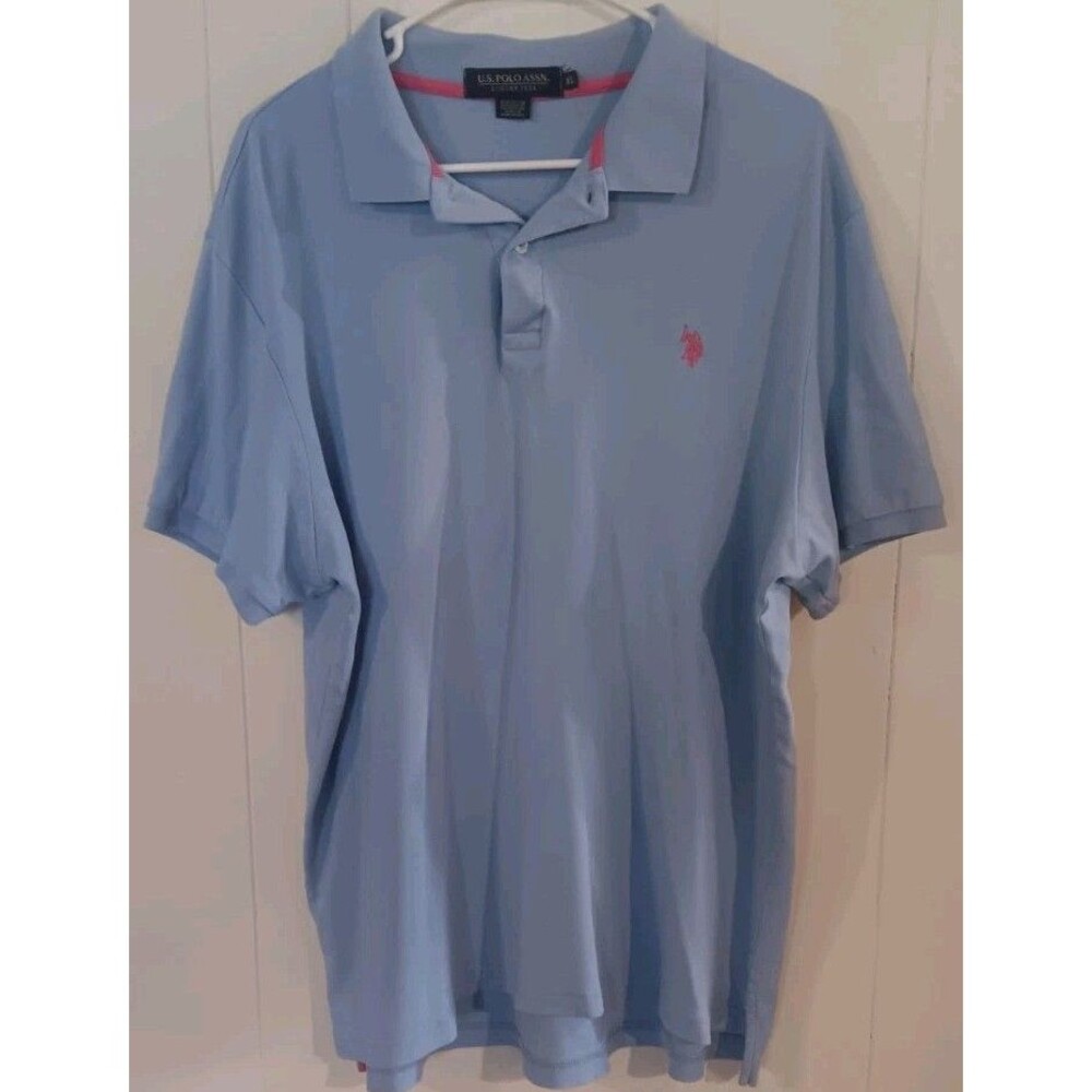 U.S. Polo Association Shirt Mens XL  Pale Blue Short Sleeve  Luxury Feel